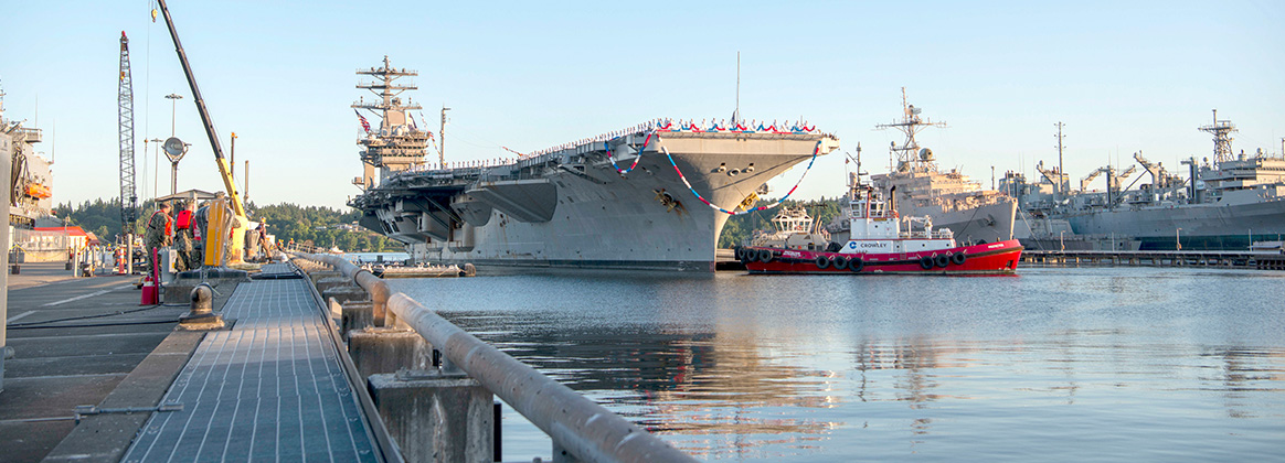 USS Nimitz (CVN 68) returns to homeport at Naval Base Kitsap-Bremerton